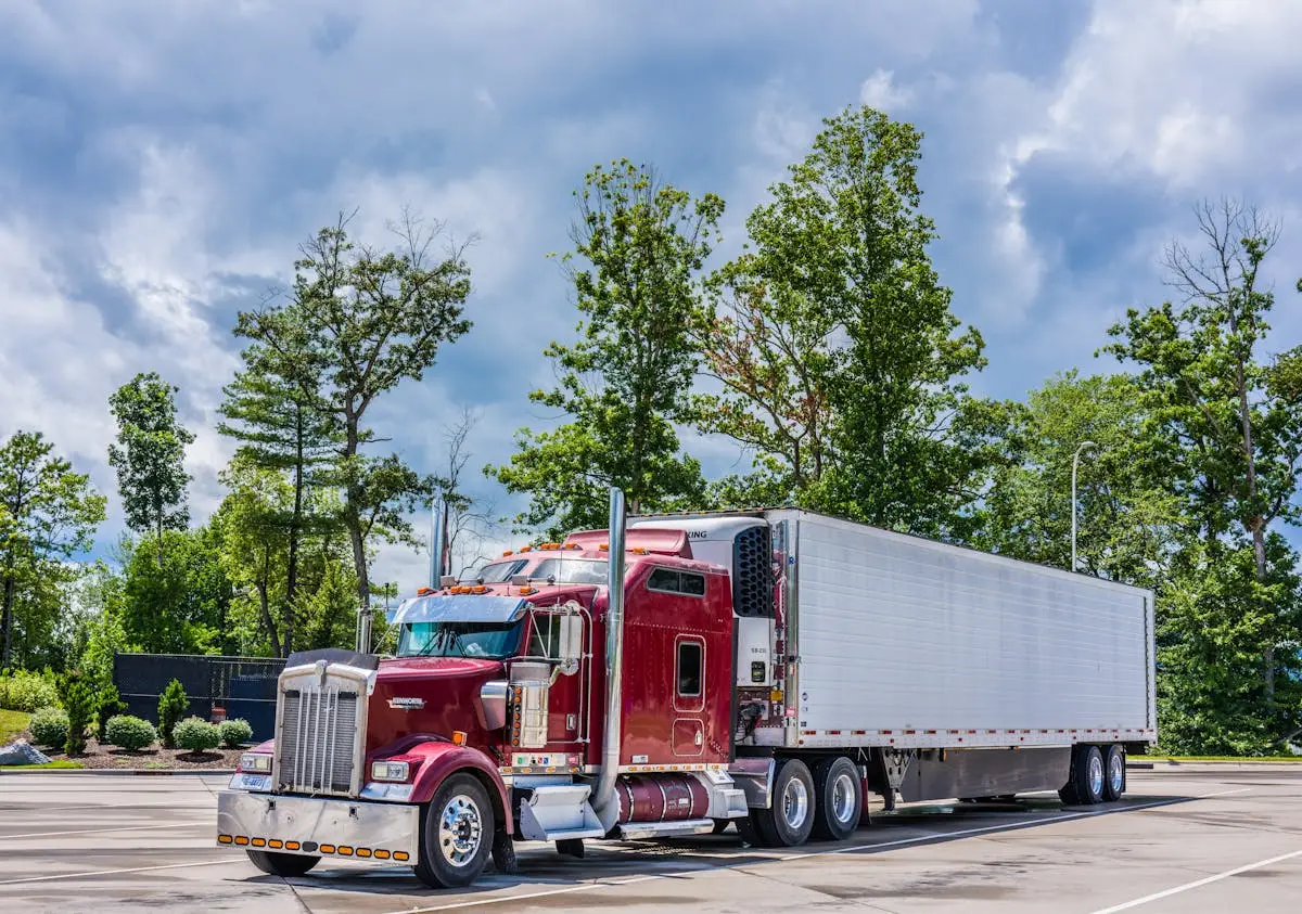 Tractor pulling a reefer trailer